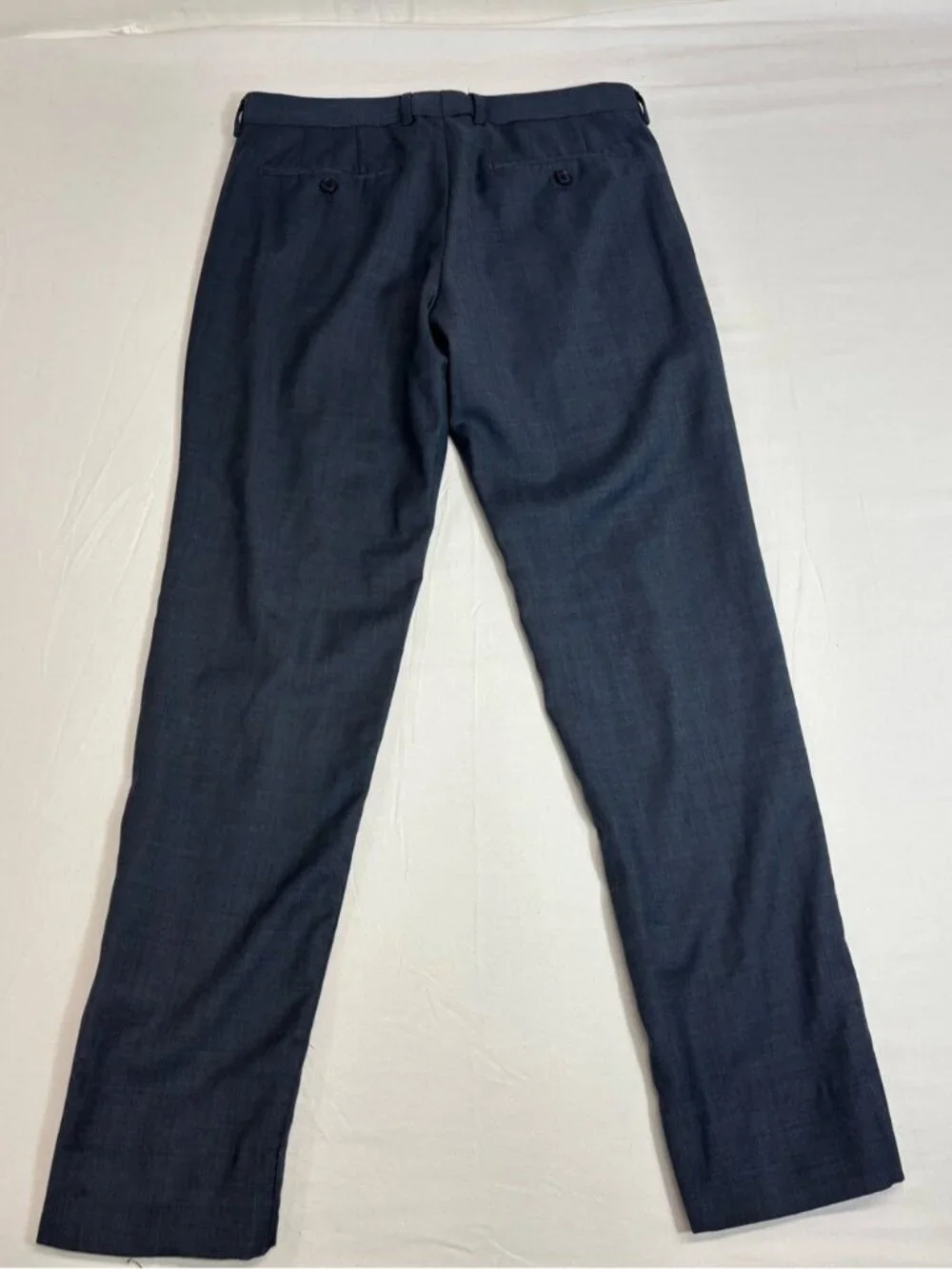 Saks Fifth Avenue Mens Trim Fit Slate Blue 100% Wool 2 Piece Suit Trousers Pants